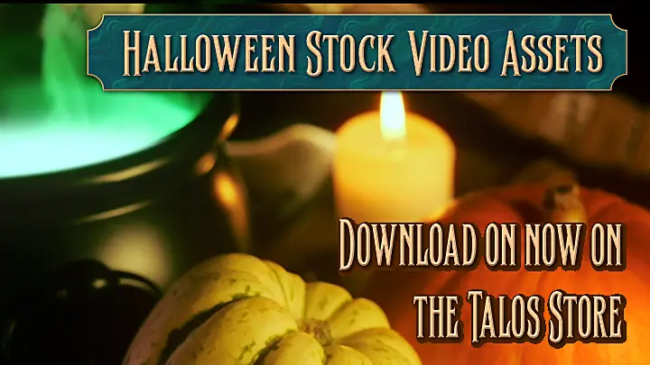 Halloween Video Stock of a Magic Witch's Cauldron with pumpkins by candlelight for creatives and content creators